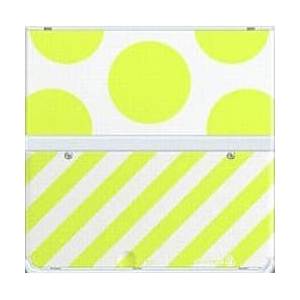 Nintendo New 3DS - Cover Plates No.049 - Dot & Strip Neon Green [Occasion / Loose]