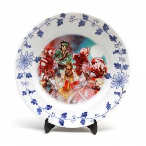   Romancing Saga 24cm porcelain plate - Unlimited Saga - 25th anniversary edition [Goodies]