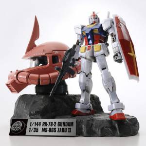 Mobile Suit Gundam 35th - Gundam RX-78-2 & MS-06S Char's Zaku II Head (Premium Ver.) [Bandai]