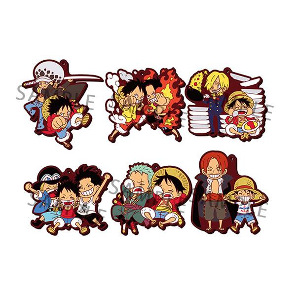 Rubber Mascot: Buddy Colle One Piece Luffy Special! - 6pack box (Reissue) [Megahouse]