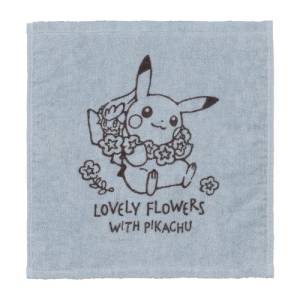 Pokemon: LOVELY FLOWERS WITH PIKACHU - Hand Towel (Blue Gray) [The Pokémon Company]