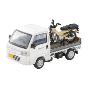 Tomica Limited Vintage Neo LV-N330a Honda Acty Truck Bike Shop Version (White) with Honda CT125 Hunter Cub [Tomytec/Takara Tomy]
