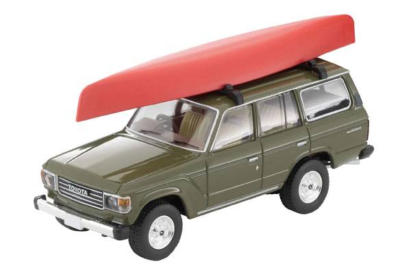 Tomica Limited Vintage Neo: LV-N279e Toyota Land Cruiser 60 with Canoe (Olive) (Plastic Model) [Tomytec]
