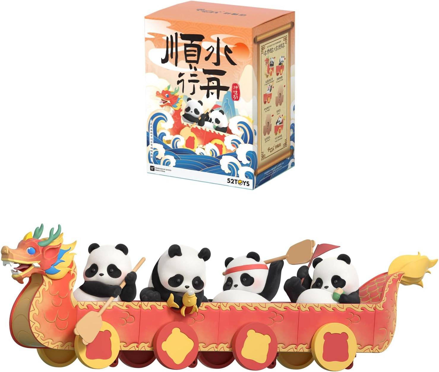 Blind Box: Panda Roll Dragon Boat Racing - Flocked Mini Figure  [52Toys]