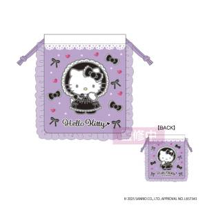 Sanrio Characters: Hello Kitty Drawstring Bag - Lovely Frill Ver. (Black Lolita) [NIC]