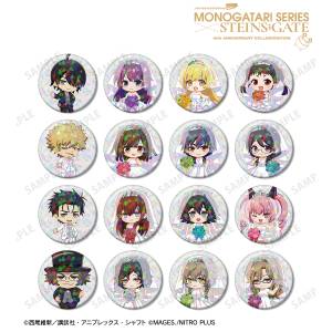 Monogatari Series x STEINS:GATE - Chibi Illustration - Trading Hologram Can Badge - Wedding Ver. (16 Packs Box) [Arma Bianca]