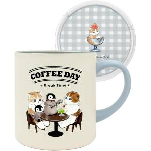 mofusand: Double Layer Stainless Steel Mug w/ Lid (400 ml) - Break Time [Toa]