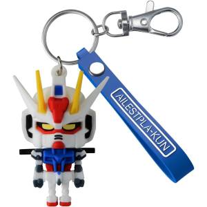 Gunpla-Kun: 3D Rubber Mascot Keychain - Aile Strike Gundam [Bandai Spirits]