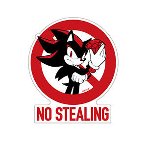 Sonic the Hedgehog: Caution Signs Sticker - No Stealing [Ensky]