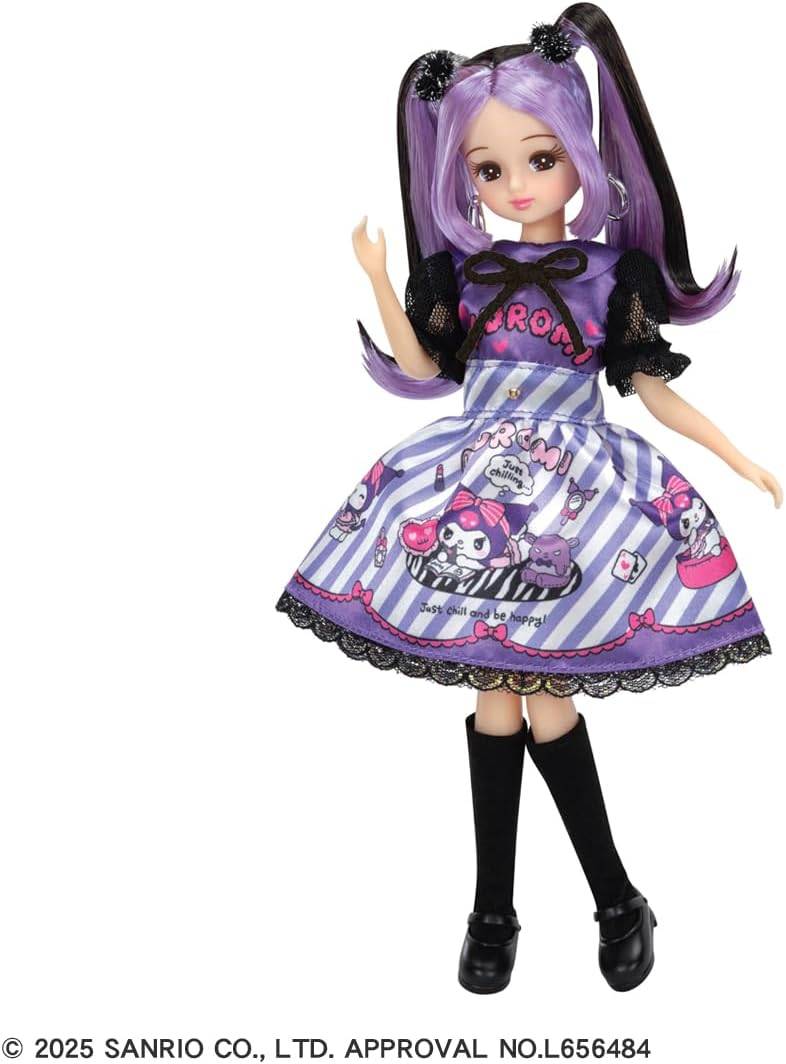 Licca-chan Doll: Cool Kuromi (DX Casual & Purple Dress Set