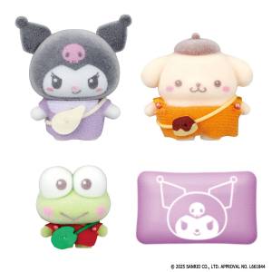 Petit Tomo Sanrio Characters: Kuromi, Pompompurin and Kerokerokeroppi (Flocky Figure Set) [Bandai]