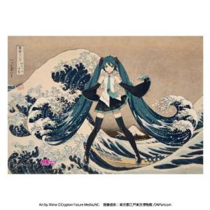 Hatsune Miku x Hokusai: 36 Views of Mount Fuji Series - A3 Acrylic Panel - The Great Wave Off Kanagawa (Reissue) [Presence]