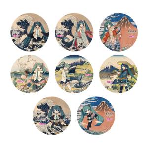 Hatsune Miku x Hokusai: 36 Views of Mount Fuji Series - Badge Collection (8 Packs Box) [Presence]