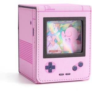 Trading Card Leather Deck Case - Game Boy Style (Pink) [Venssu]