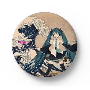 Hatsune Miku x Hokusai: BIG Badge - 36 Views of Mount Fuji Series (The Great Wave Off of Kanagawa) [Presence]