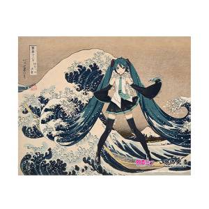 Hatsune Miku x Hokusai: Canvas Art - 36 Views of Mount Fuji Series (The Great Wave off Kanagawa) [Presence]
