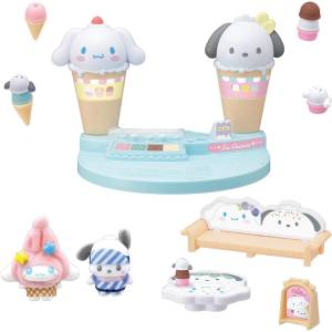 Petit Tomo Sanrio Characters: Cinnamoroll & Pochacco's Ice Cream Shop (Flocky Figure Set) [Bandai]