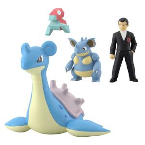 Pokémon Scale World: Giovanni & Nidoqueen Lapras Porygon - Kanto Region Silph Co. Set (Limited Reissue) [Bandai]