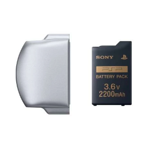 Battery Pack 3.6V 2200mAh + Battery Cover PSP 3000 (Mystic Silver) [Occasion / Loose]