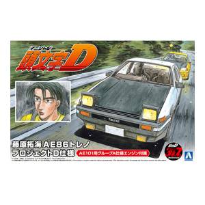 Initial D 1/24: Takumi Fujiwara AE86 Trueno Project D Spec - Plastic Model [Aoshima]