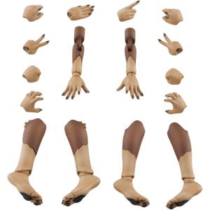 KemoPla Optional Parts: Arm & Leg Parts Set - Japanese Wolf Color (KO-02RJW) (Plastic Model) [Aoshima]