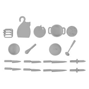 Plafia: Cooking Set 01 1/12 - Gray Plastic Model (Reissue) [Plum]
