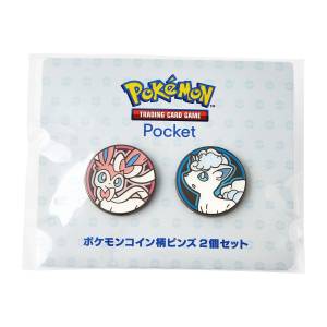 Pokémon TCG POCKET: Nymphali & Goupix d'Alola - Coin-Shaped Package Pins (Set of 2) (Limited Edition) [The Pokémon Company]