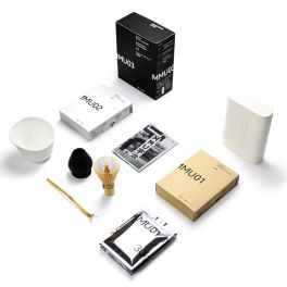 Matcha Deluxe Pack - 3 x 30g + Limited Edition Vessel, Bowl, and All accessories (whisk, holder, spoon) from Material Matcha Uji Matcha Deluxe Pack - 3 x 30g + Limited Edition Vessel, Bowl, and All accessories (whisk, holder, spoon) from Material Matcha Uji
